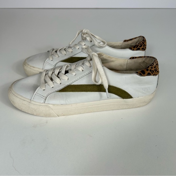 Madewell AE242 White Leather Calf Hair Sidewalk Low-Top Sneakers Size 8 - Picture 2 of 10